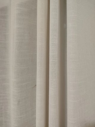 Cortinas lino gris y visillo blanco + barra