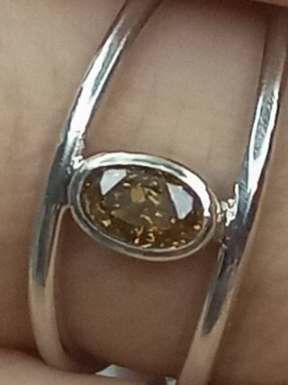 Anillo plata con diamante natural