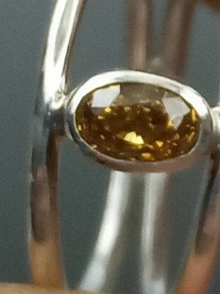 Anillo plata con diamante natural