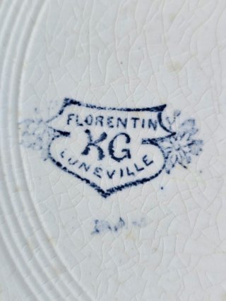 Plato antiguo de loza K & G Lunéville 27cm