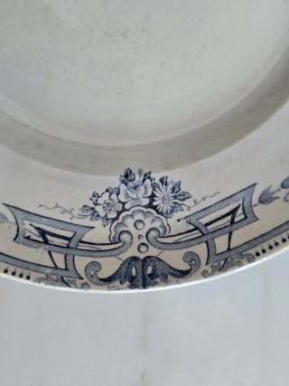 Plato antiguo de loza K & G Lunéville 27cm