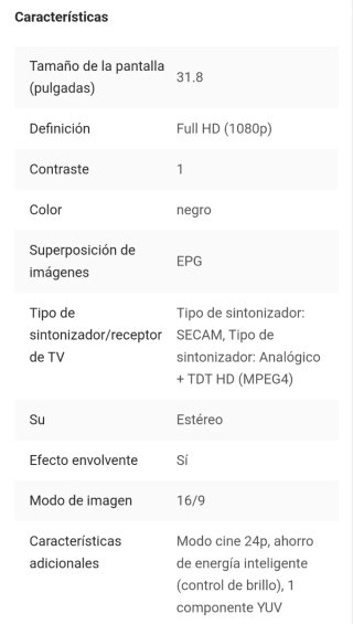 TV LG 32 Negra