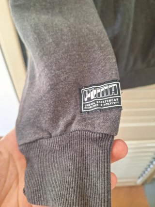 Felpa Puma con zip Taglia S Uomo Grigia