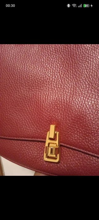Borsa Coccinelle bordeaux pelle dorata