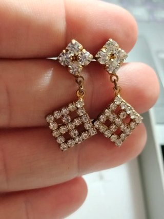 Pendientes vintage imitación diamantes