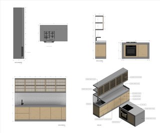 Diseño de cocina 3D + planos + renders