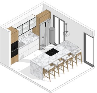 Diseño de cocina 3D + planos + renders