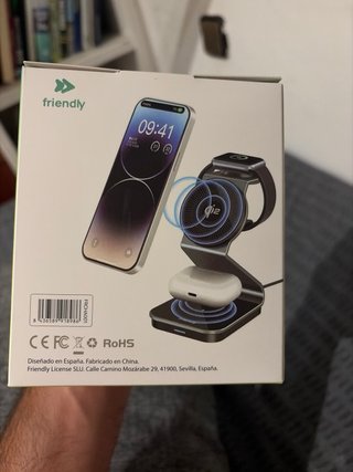 Cargador 3 en 1 Friendly Qi2 iPhone/Watch