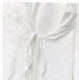 Kimono Zara Arrugado Blanco Talla XS-S