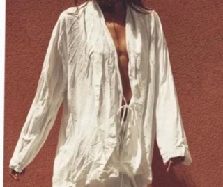 Kimono Zara Arrugado Blanco Talla XS-S