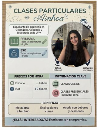 Clases particulares Primaria y ESO en Valencia