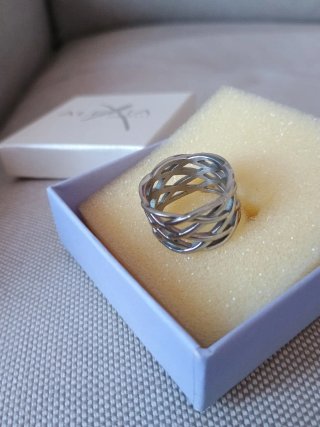 Anello Alexia in Acciaio Intrecciato