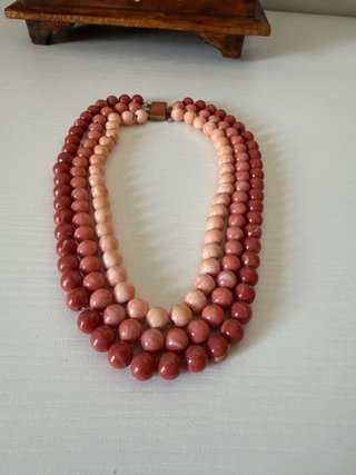 Collana vintage 1960 perle rosa e rosse