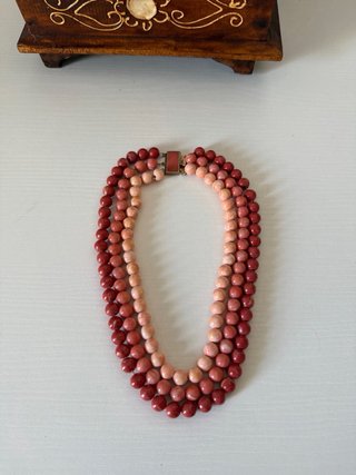 Collana vintage 1960 perle rosa e rosse