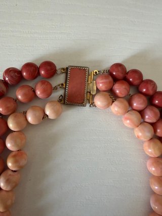 Collana vintage 1960 perle rosa e rosse