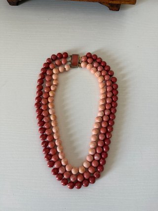 Collana vintage 1960 perle rosa e rosse