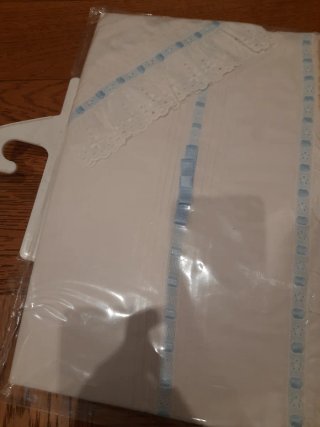 Juego Sábanas Cuna Blanco y Azul