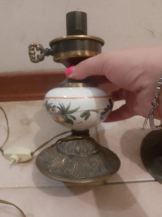 Coppia Abatjour Vintage Ceramica e Metallo