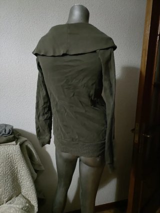 Sudadera verde mujer con cremallera