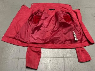Chaqueta cruzada antelina fucsia