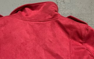Chaqueta cruzada antelina fucsia