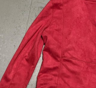 Chaqueta cruzada antelina fucsia