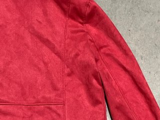 Chaqueta cruzada antelina fucsia