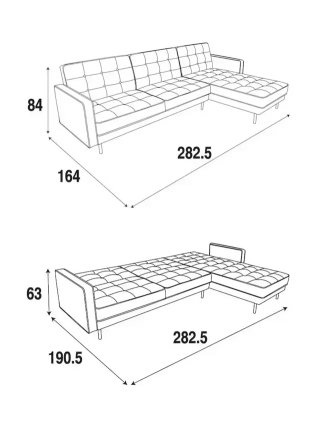 Sofá Cama Chaise Longue Terciopelo Amarillo