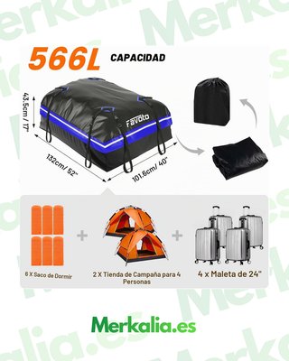COFRE BAUL TECHO PLEGABLE COCHE FAVOTO 566L IMPER.