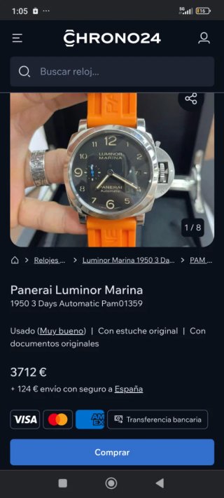 Reloj Panerai Luminor Marina Naranja