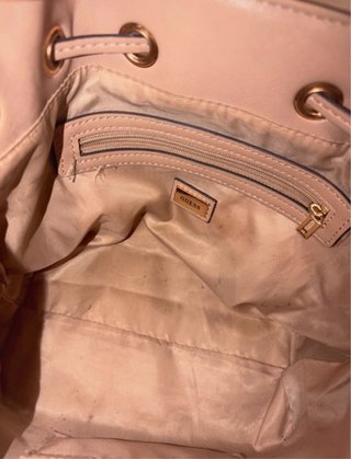 Borsa Guess bucket monogram marrone e beige