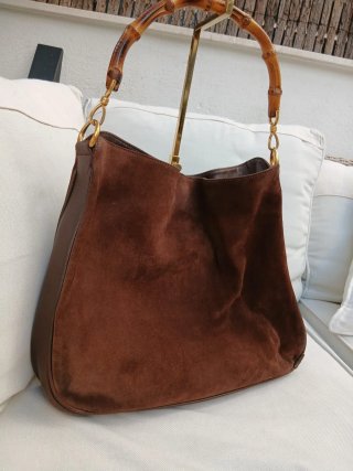 Borsa Gucci Bamboo Gamosa Marrone Vintage