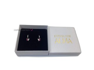 argollas plata 925mm con piedra con circonita