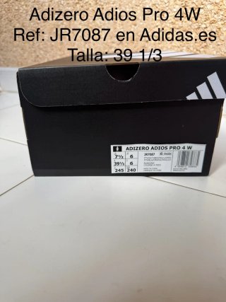 Adidas Adizero Adios Pro 4W JR7087 Talla 39 1/3