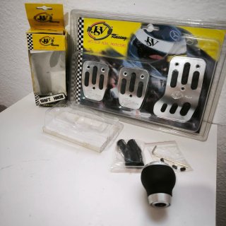 Pomo palanca y pedales aluminio JSV Racing
