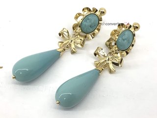 pendientes oro 18k con piedra con turquesa