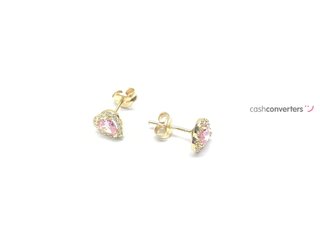 pendientes oro 18k con piedra con circonita