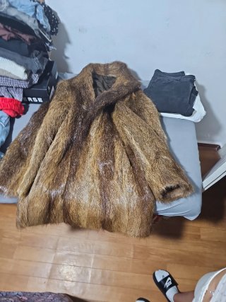 Abrigo de piel de zorro El Corte Inglés Talla 46