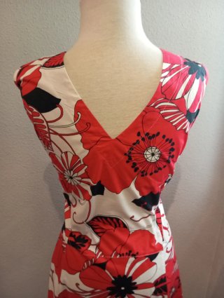 Vestido de flores rojas estilo Pin Up
