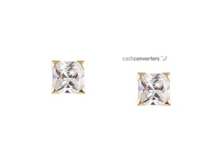 pendientes oro 18k con piedra con circonita