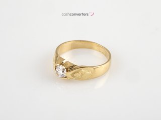 anillo oro 18k con piedra con circonita