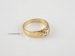 anillo oro 18k con piedra con circonita