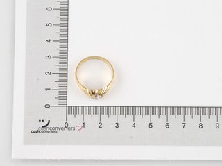 anillo oro 18k con piedra con circonita