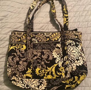 Bolso hombro Vera Bradley flor negro amarillo