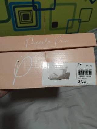 Sandalias esparto cuña beige talla 37