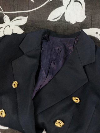 Blazer Blu Scuro con  Dettagli Oro