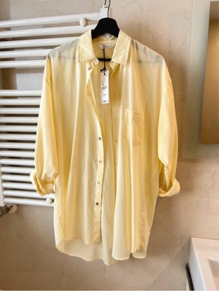 Zara Camisa larga amarilla talla xs para S