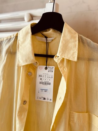 Zara Camisa larga amarilla talla xs para S
