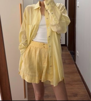 Zara Camisa larga amarilla talla xs para S