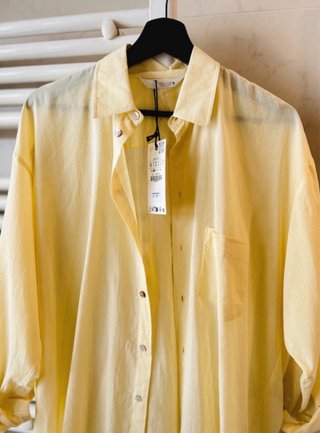Zara Camisa larga amarilla talla xs para S